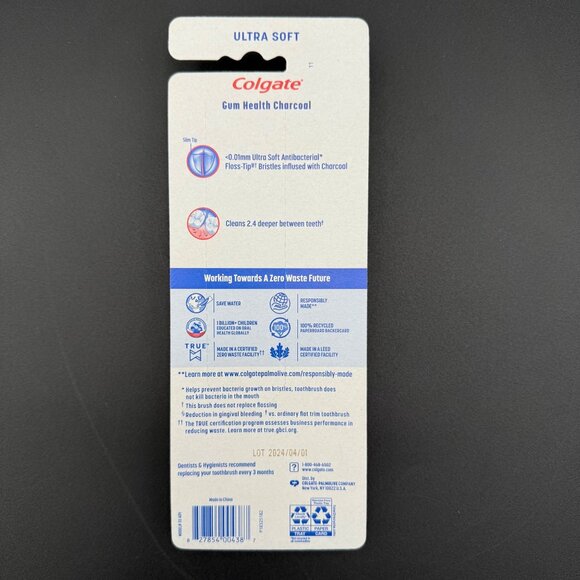 Colgate Gum Health Charcoal Ultra Soft Toothbrush Value 2 Pack 4 Ct Per Pack - Picture 3 of 3